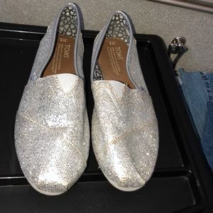Silver glitter Toms